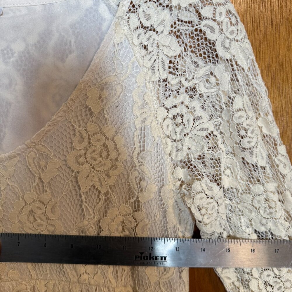 BOHO lace long Dress with slit for photo shoot, maternity glam pictures offwhite - Picture 4 of 4